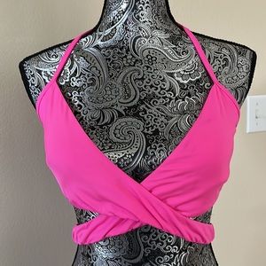 Laundry By Shelli Segal Hot Pink Halter Bikini Top